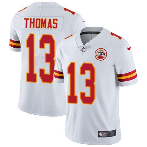Nike Chiefs #13 De’Anthony Thomas White Men’s Stitched NFL Vapor Untouchable Limited Jersey