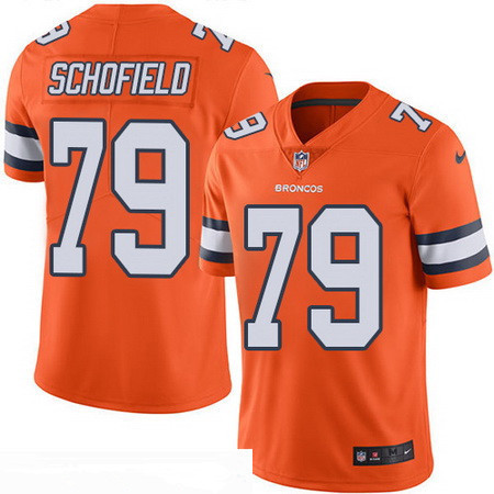 Men’s Denver Broncos #79 Michael Schofield Orange 2016 Color Rush Stitched NFL Nike Limited Jersey