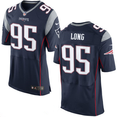 Men’s New England Patriots #95 Chris Long Navy Blue Team Color Stitched NFL Nike Elite Jersey