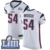 #54 Elite Tedy Bruschi White Nike NFL Road Men’s Jersey New England Patriots Vapor Untouchable Super Bowl LIII Bound