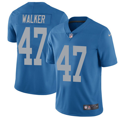 Nike Detroit Lions #47 Tracy Walker Blue Throwback Men’s Stitched NFL Vapor Untouchable Limited Jersey