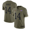 Men’s Buffalo Bills #14 Stefon Diggs 2022 Olive Salute To Service Limited Stitched Jersey