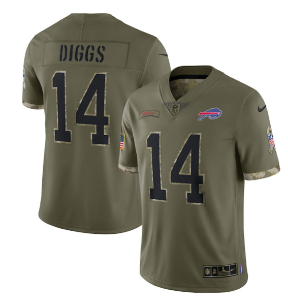 Men’s Buffalo Bills #14 Stefon Diggs 2022 Olive Salute To Service Limited Stitched Jersey