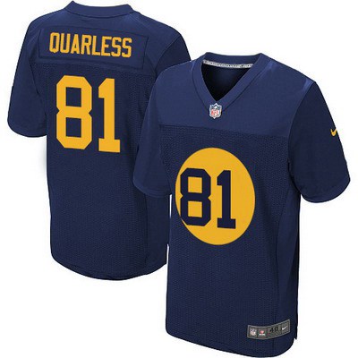 Men’s Green Bay Packers #81 Andrew Quarless Navy Blue Alternate NFL Nike Elite Jersey