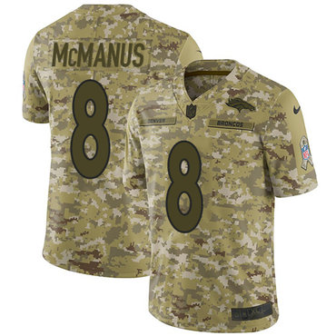 Nike Broncos #8 Brandon McManus Camo Men’s Stitched NFL Limited 2018 Salute To Service Jersey