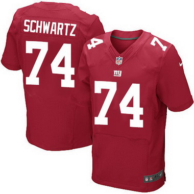 Men’s New York Giants #74 Geoff Schwartz Red Alternate NFL Nike Elite Jersey