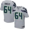 Men’s Seattle Seahawks #64 J. R. Sweezy Gray Alternate NFL Nike Elite Jersey