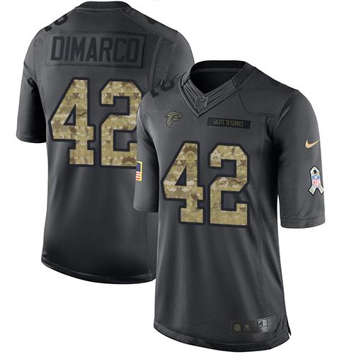 Nike Falcons #42 Patrick DiMarco Black Men’s Stitched NFL Limited 2016 Salute To Service Jersey