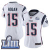 #15 Limited Chris Hogan White Nike NFL Road Women’s Jersey New England Patriots Vapor Untouchable Super Bowl LIII Bound