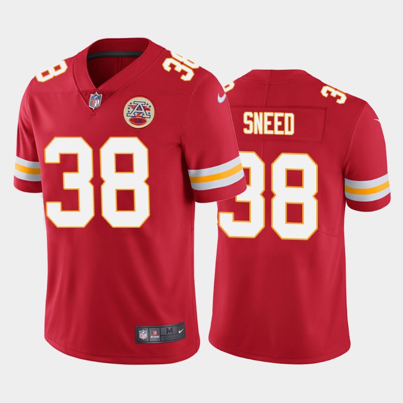 Men’s Kansas City Chiefs #38 L’Jarius Sneed Red Vapor Untouchable Limited Stitched Jersey