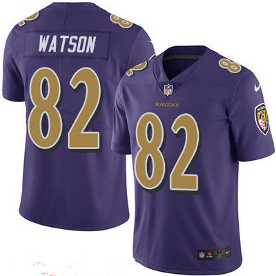 Men’s Baltimore Ravens #82 Benjamin Watson Purple 2016 Color Rush Stitched NFL Nike Limited Jersey