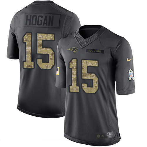 Men’s New England Patriots #15 Chris Hogan Black Anthracite 2016 Salute To Service Stitched NFL Nike Limited Jersey