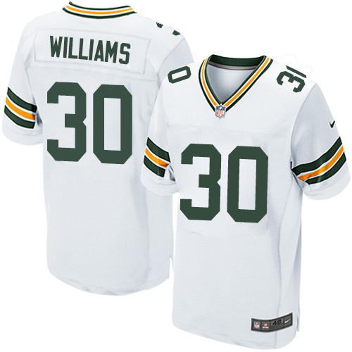 Nike Green Bay Packers #30 Jamaal Williams White Men’s Stitched NFL Elite Jersey