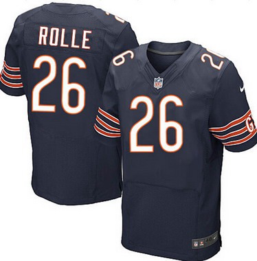 Men’s Chicago Bears #26 Antrel Rolle Navy Blue Team Color NFL Nike Elite Jersey