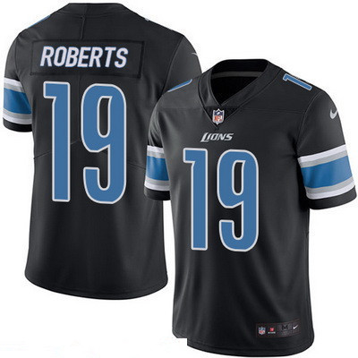 Men’s Detroit Lions #19 Andre Roberts Black 2016 Color Rush Stitched NFL Nike Limited Jersey