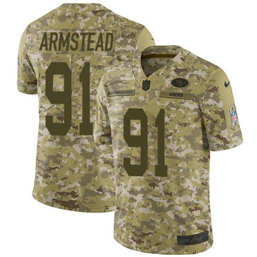 Nike 49ers #91 Arik Armstead Camo Men’s Stitched NFL Limited 2018 Salute To Service Jersey