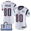 #80 Limited Irving Fryar White Nike NFL Road Women’s Jersey New England Patriots Vapor Untouchable Super Bowl LIII Bound