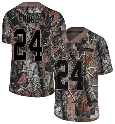 Nike Browns #24 Nick Chubb Camo Men’s Stitched NFL Limited Rush Realtree Jersey