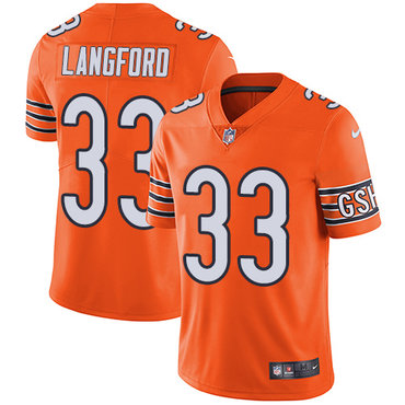 Nike Chicago Bears #33 Jeremy Langford Orange Men’s Stitched NFL Limited Rush Jersey