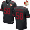 Men’s San Francisco 49ers #58 Eli Harold Black Color Rush 70th Anniversary Patch Stitched NFL Nike Elite Jersey