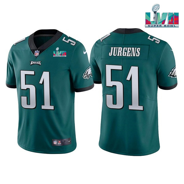 Men’s Philadelphia Eagles #51 Cam Jurgens Green Super Bowl LVII Vapor Untouchable Limited Stitched Jersey
