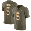Men’s Denver Broncos #5 Joe Flacco Olive Gold Stitched Football Limited 2017 Salute To Service Jersey