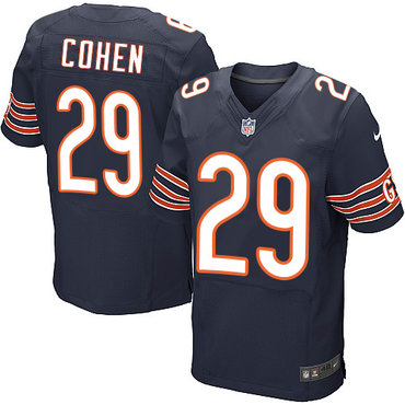 Nike Chicago Bears #29 Tarik Cohen Navy Blue Team Color Men’s Stitched NFL Elite Jersey