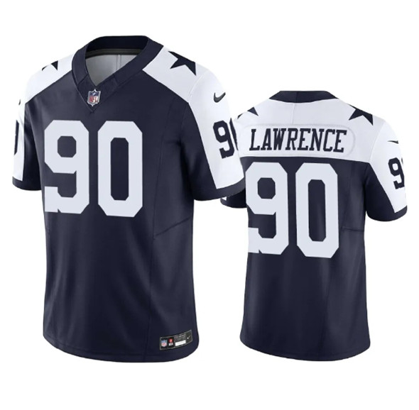 Men’s Dallas Cowboys #90 Demarcus Lawrence Navy 2023 F.U.S.E. Vapor Limited Stitched Football Jersey
