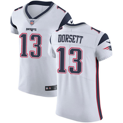 Men’s Nike New England Patriots #13 Phillip Dorsett White Stitched NFL Vapor Untouchable Elite Jersey