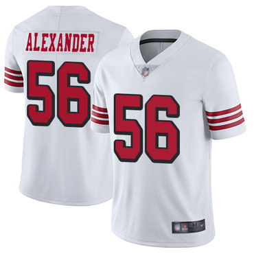 49ers #56 Kwon Alexander White Rush Men’s Stitched Football Vapor Untouchable Limited Jersey