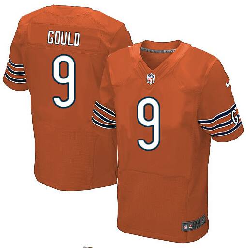 Men’s Nike Chicago Bears #9 Robbie Gould Elite Orange Alternate NFL Jersey