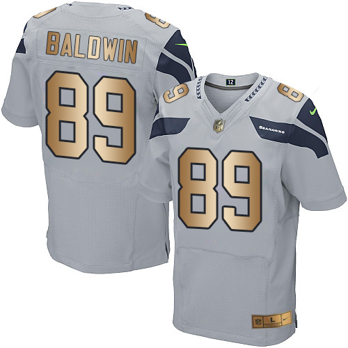 Nike Seahawks #89 Doug Baldwin Grey Alternate Men’s Stitched NFL Elite Gold Jersey