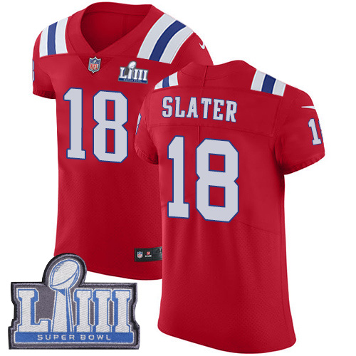 Men’s New England Patriots #18 Matthew Slater Red Nike NFL Alternate Vapor Untouchable Super Bowl LIII Bound Elite Jersey