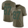 Nike Green Bay Packers #87 Jordy Nelson Olive Men’s Stitched NFL Limited 2017 Salute To Service Jersey