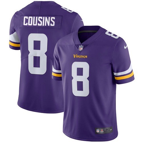 Men’s Minnesota Vikings #8 Kirk Cousins Limited Purple Vapor Untouchable Jersey