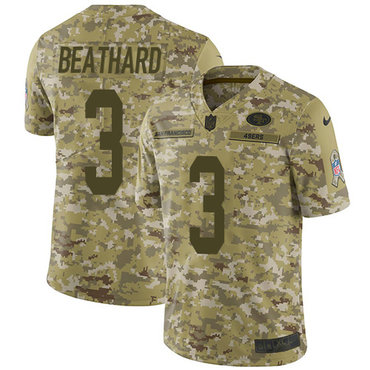 Nike 49ers #3 C.J. Beathard Camo Men’s Stitched NFL Limited 2018 Salute To Service Jersey