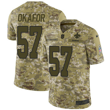 Nike Saints #57 Alex Okafor Camo Men’s Stitched NFL Limited 2018 Salute To Service Jersey