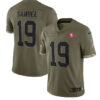 Men’s San Francisco 49ers #19 Deebo Samuel 2022 Olive Salute To Service Limited Stitched Jersey