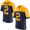 Men’s Green Bay Packers #2 Mason Crosby Navy Blue Gold Alternate NFL Nike Elite Jersey