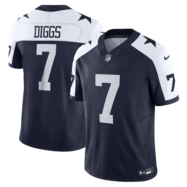Men’s Dallas Cowboys #7 Trevon Diggs Navy Thanksgiving 2023 F.U.S.E. Limited Stitched Football Jersey