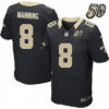 Men’s New Orleans Saints #8 Archie Manning Black 50th Season Patch Stitched NFL Nike Elite Jersey
