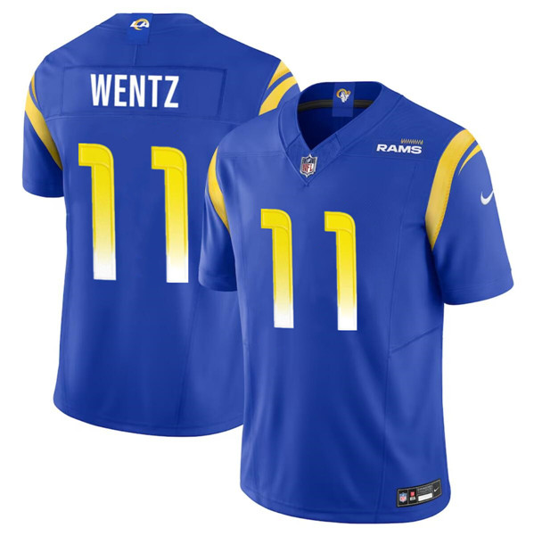 Men’s Los Angeles Rams #11 Carson Wentz Blue 2023 F.U.S.E. Vapor Untouchable Limited Football Stitched Jersey