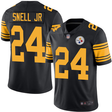 Steelers #24 Benny Snell Jr. Black Men’s Stitched Football Limited Rush Jersey