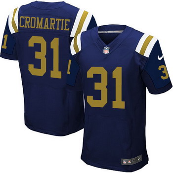 Men’s New York Jets #31 Antonio Cromartie Navy Blue Alternate NFL Nike Elite Jersey