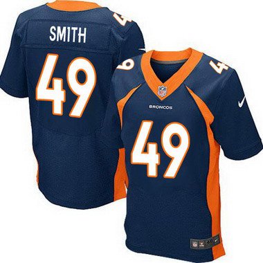 Men’s Denver Broncos #49 Dennis Smith Navy Blue Retired Player NFL Nike Elite Jersey