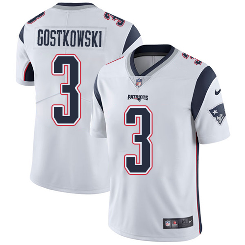 Nike New England Patriots #3 Stephen Gostkowski White Men’s Stitched NFL Vapor Untouchable Limited Jersey