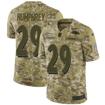 Nike Ravens #29 Marlon Humphrey Camo Men’s Stitched NFL Limited 2018 Salute To Service Jersey