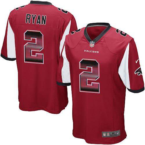 Nike Falcons #2 Matt Ryan Red Team Color Men’s Stitched NFL Limited Strobe Jersey