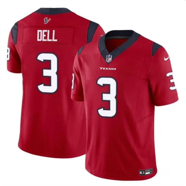 Men’s Houston Texans #3 Tank Dell Red 2023 F.U.S.E. Vapor Untouchable Football Stitched Jersey