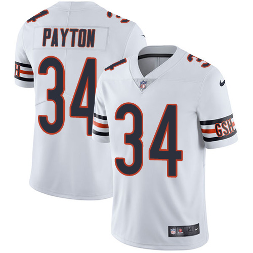Nike Chicago Bears #34 Walter Payton White Men’s Stitched NFL Vapor Untouchable Limited Jersey